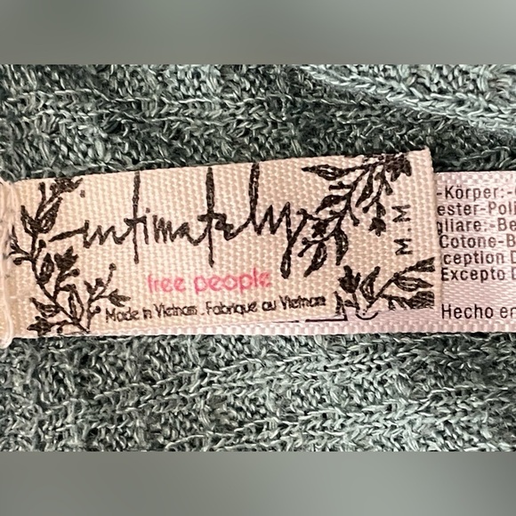 Free People ~ All You Want Sage Green Thermal‎ Turtleneck Bodysuit Medium - Picture 11 of 12